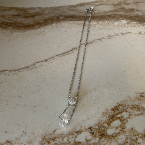 Swarovski Crystal Cut Crystal & Pavé Circle Ball Silver Necklace Pendant - Picture 4 of 12